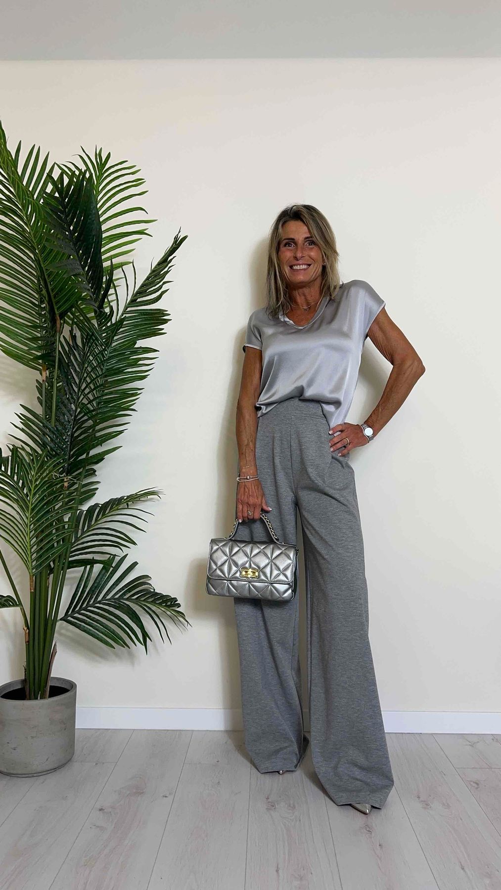 Pantaloni Grigio Pantaloni Palazzo Vicolo VICOLO Pantalone Ampio