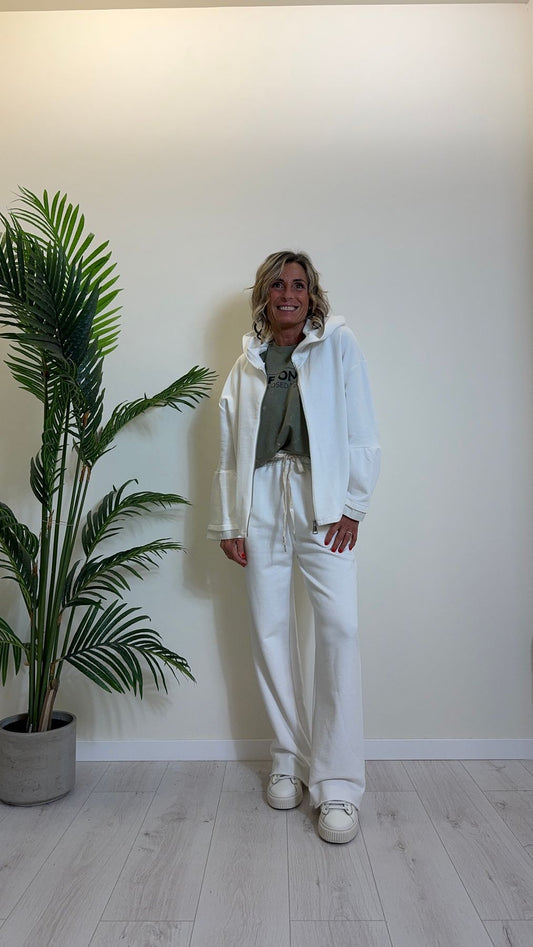 DAFNE - 1406P21 - PANTALONE FELPA GARZATA DI COTONE CON COULISSE CORDA LAME'