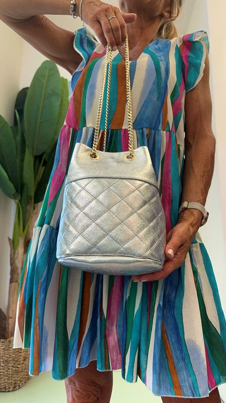 DAFNE - SE33P10 - SECCHIELLO PELLE TRACOLLA CATENA