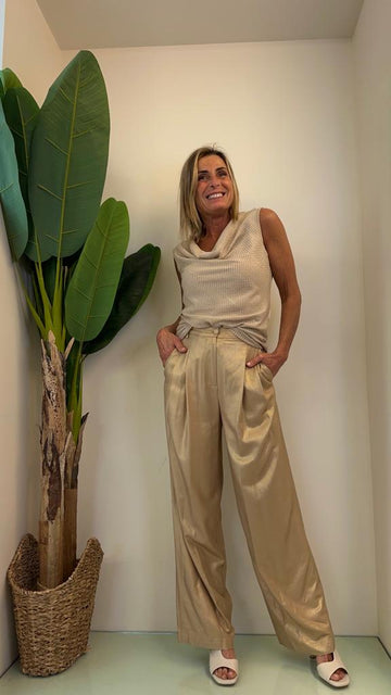 GIORGIA & JHONS - 60328SS23 - TOP SCOLLO SCIALLATO MICRO POIS