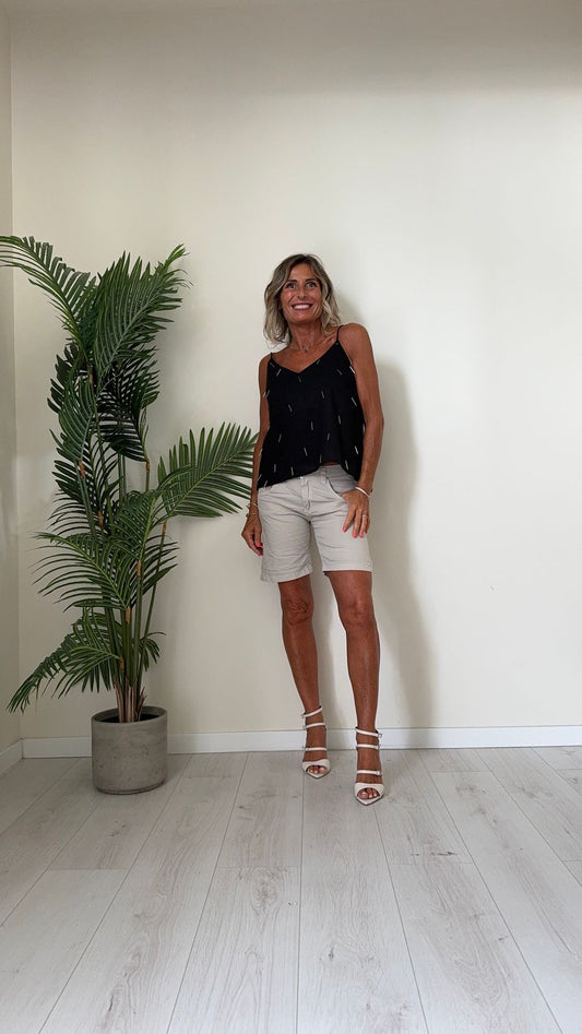 DAFNE - TP03P24 - TOP COTONE CON APPLICAZIONI CANOTTIGLIE