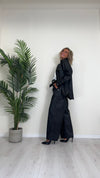CELLOFUN - 2419P2 - PANTALONE SIMIL PELLE A PALAZZO CON FUSCIACCA