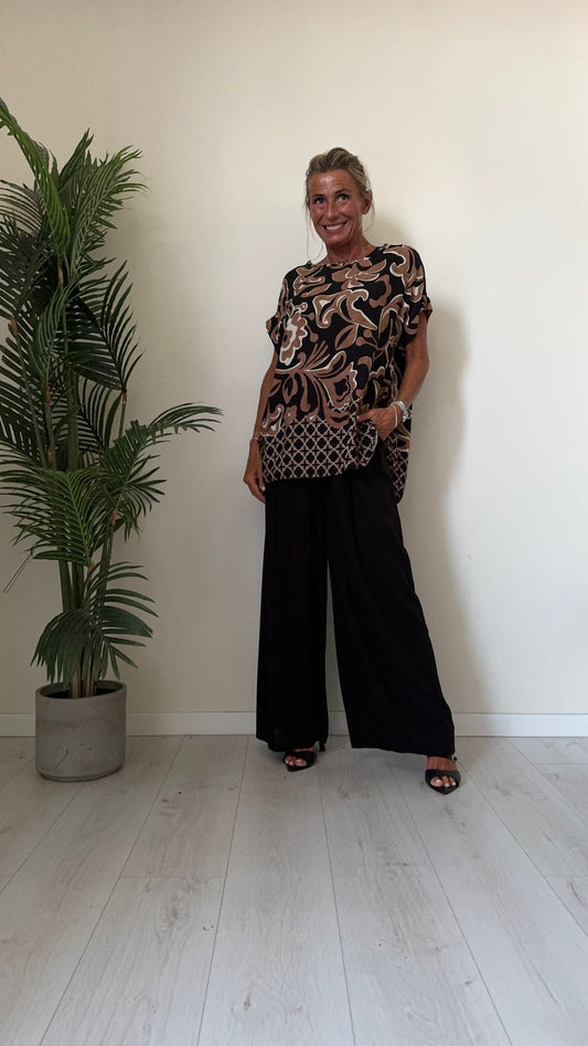 DAFNE - 18355P24 - BLUSA FANTASIA 100%VISCOSA FIT AMPIO