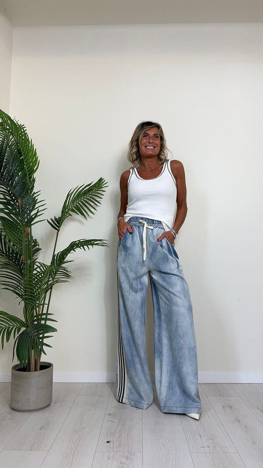 SUSYMIX - 101250 - TOP/CANOTTA COSTINE CON GIROCOLLO CATENA