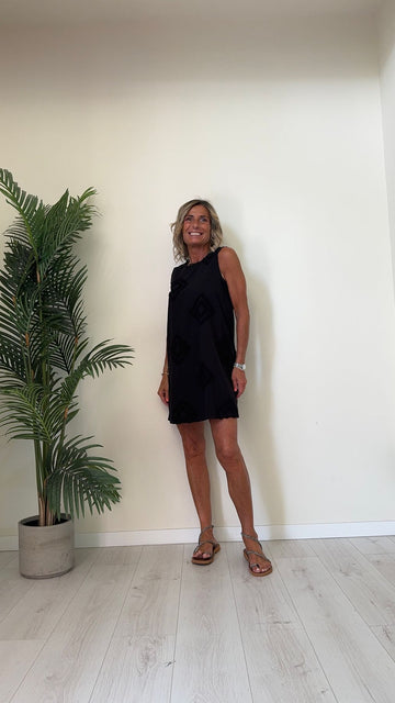 VICOLO - TB2450 - ABITO MUSSOLA COTONE CON RICAMO