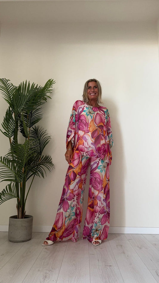 GIORGIA & JHONS - 60514SS24 - BLUSA KIMONO FANTASIA 30%SETA 70%VISCOSA FODERATA