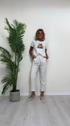 IMPERIAL - P1C0HGC - PANTALONE FLUIDO, VITA ELASTICA CON NERVATURA E RISVOLTINO ORLO