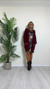 DAFNE - 9370P32 - CARDIGAN LUNGO VISCOSA DOPPIATA CON TRECCIA BORDO E MANICHE, CON TASCHE
