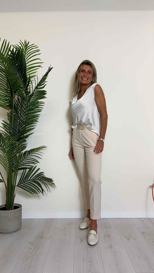 IMPERIAL - PVN2HAWSS24 - PANTALONE IN CREPE A SIGARETTA CON PROFILI RASO