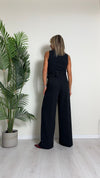SUSYMIX - SM072A - COMPLETO GILET CON SPILLA A FIORE E PANTALONE FLUIDO