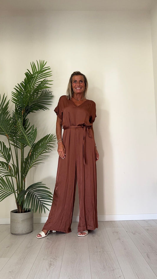 GIORGIA & JHONS - 60293SS24 - JUMPSUIT (TUTA) 100%VISCOSA SCOLLO A V CON FUSCIACCA