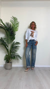 TENSIONE IN - AI24TENS05 - JEANS GAMBA DRITTA CON APPLICAZIONI STRASS