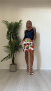 VENTISEI - MP30AP20 - BERMUDA COTONE ELASTICIZZATO, VITA ELASTICATA, STAMPA FIORI CON CINTURA