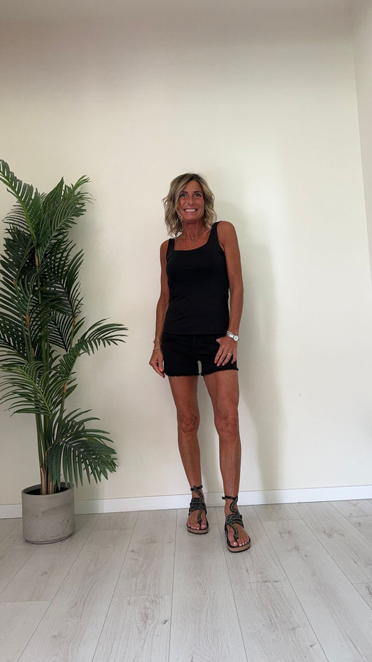 VICOLO - UB0048 - CANOTTA/TOP 94%VISCOSA SCOLLO QUADRO