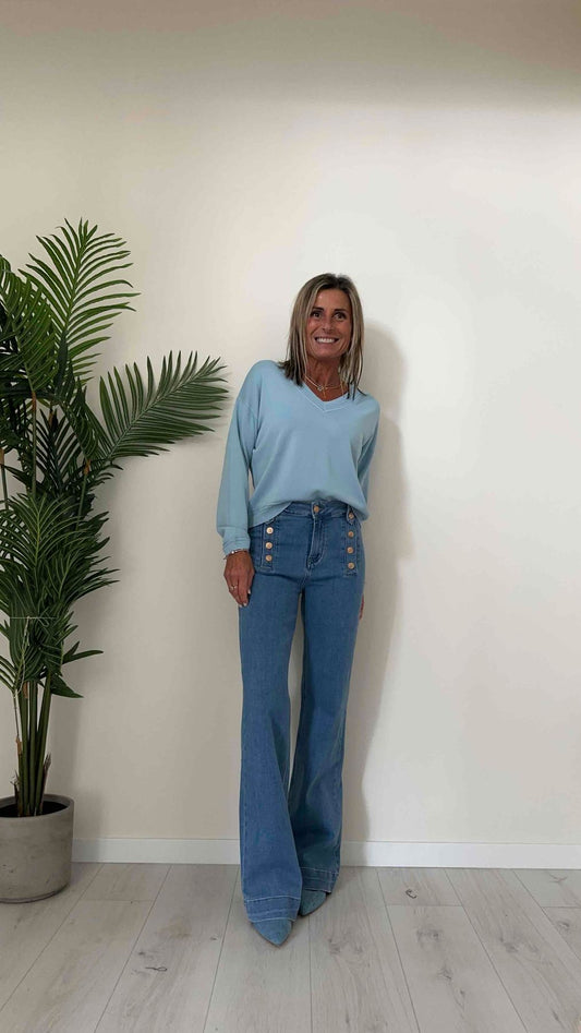 DAFNE - AL0702P26 - MAGLIA VISCOSA, SCOLLO A V, MOTIVO GRECA, A SCATOLA