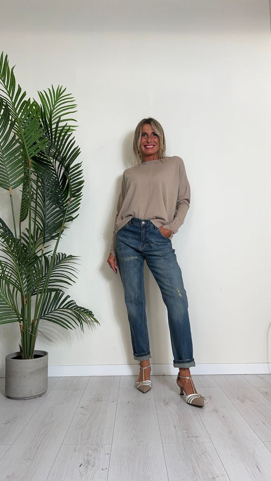 SUSYMIX - 87253BMAT6 - JEANS BOY FRIENDS STONEWASHED CON ABRASIONI