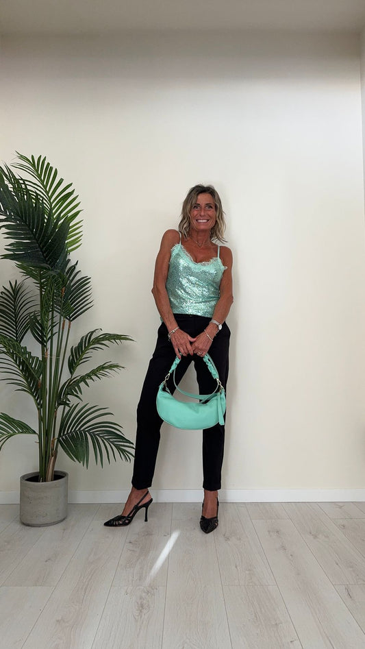 LALTERNATIVASTYLE - 5663SS24P28 - BORSA PELLE MEZZALUNA CON DOPPIA TRACOLLA PELLE