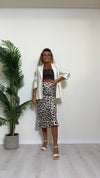 VICOLO - TB1348 - GONNA 100%VISCOSA, FANTASIA LEOPARD, TAGLIO SBIECO