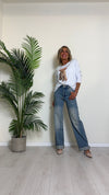 TENSIONE IN - AI24TENS05 - JEANS GAMBA DRITTA CON APPLICAZIONI STRASS