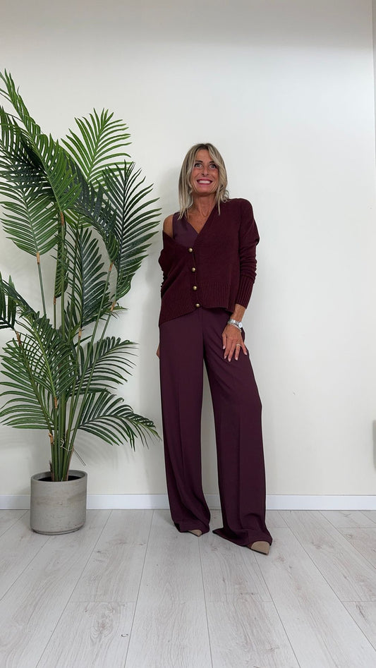 TENSIONE IN - IT1415 - CARDIGAN/GIACCA CON BOTTONI BOMBATI ANTICATI, FIT A SCATOLA IN VISCOSA