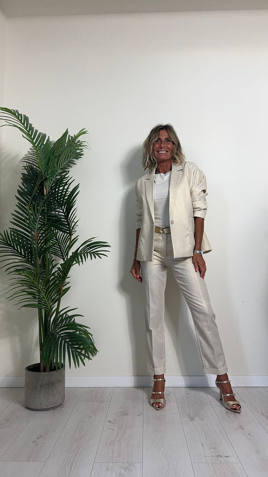 PLEASE - J0J6CQ7000 - GIACCA 80%VISCOSA 20%LINO TASCA A VISTA SPALMATA ORO