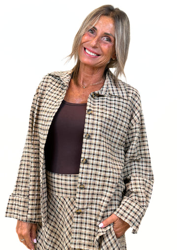 Lueur - Camicia a Quadri Tessuto Crinkle