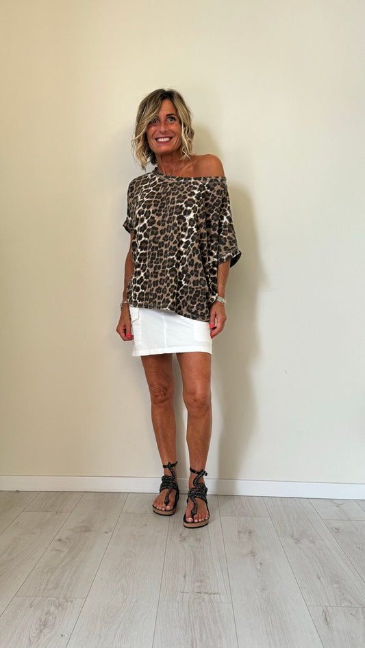 DAFNE - T246MP15 - T-SHIRT COTONE OVER MACULA