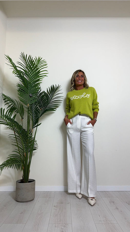 VICOLO - 77064B - PULL COTONE RICAMO VICOLO