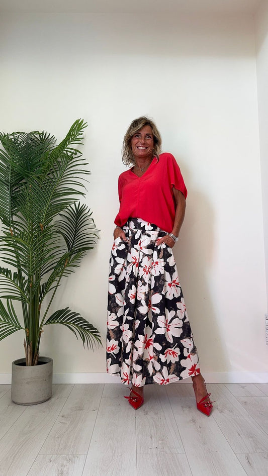 DAFNE - 045IRP18 - BLUSA SCOLLO A V IN VISCOSA