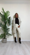 DAFNE - 9142P33 - CARDIGAN LUNGO PUNTO RISO CON FRANGE