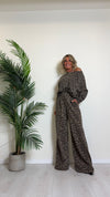 DAFNE - 1858FP19 - FELPA ANIMALIER IN COTONE CON MANICA SCESA
