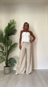 GIORGIA & JHONS - 60339SS24 - PANTALONE VISCOSA/LINO AMPIO CON ZIP LATERALE E PIEGA CENTRALE