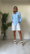 VENTISEI - 4476P30 - CAMICIA 100%LINO ORLO SFRANGIATO