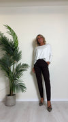 DAFNE - 3304P26 - PANTALONE A SIGARETTA IN TESSUTO TECNICO STRETCH, SOFT TOUCH,TASCHE A FILO