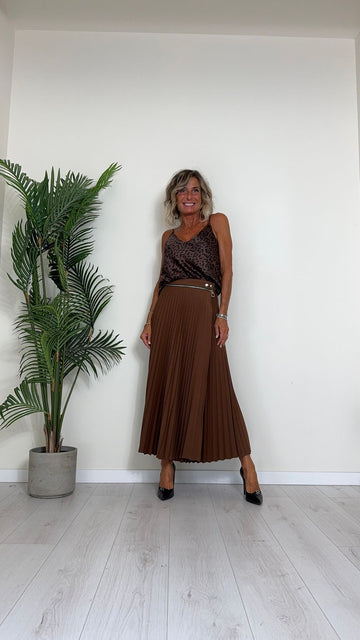 VICOLO - TS0958 - TOP RASO, FANTASIA ANIMALIER CON SPALLINE REGOLABILI