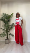 DAFNE - 252PEP13 - T-SHIRT COTONE STAMPA PENNELLATE