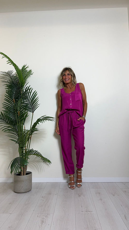 GIORGIA & JHONS - 60455SS24 - PANTALONE 85%VISCOSA VITA ELASTICATA E COULISSE