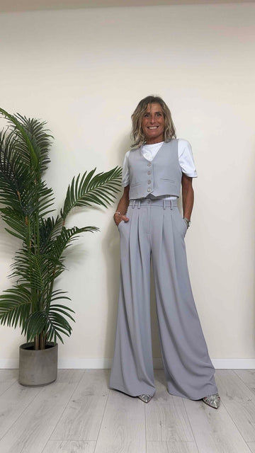 PLEASE - 297FF02 - GILET CROPPED POLIVISCOSA