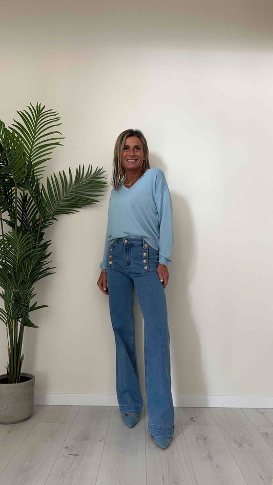 DAFNE - AL0702P26 - MAGLIA VISCOSA, SCOLLO A V, MOTIVO GRECA, A SCATOLA