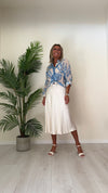 VENTISEI - 2266-44P25 - CAMICIA COTONE/SETA FANTASIA FIORI STILIZZATI CON COLLO COREANA