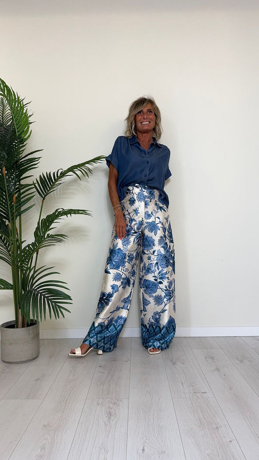 PLEASE - C0VZCQWNQN - CAMICIA LYOCEL SIMIL DENIM MANICA CORTA RISVOLTATA