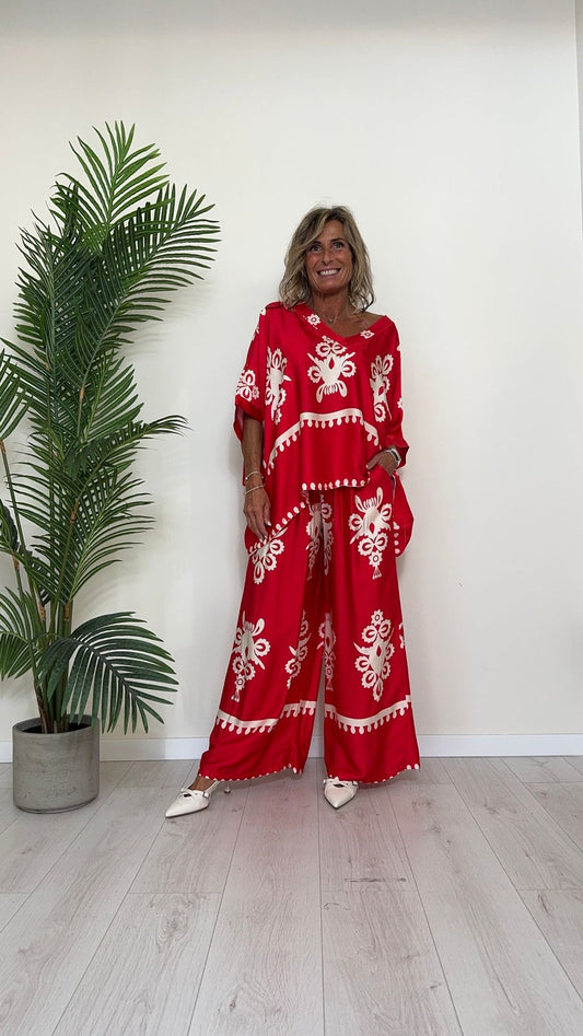 DAFNE - 6653P27 - BLUSA KIMONO VISCOSA(80%)/SETA(20%) OVER FIT, SCOLLO A V