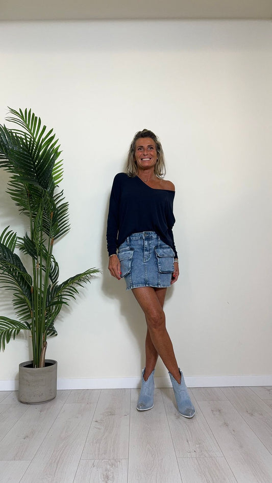 SUSYMIX - 91951 - GONNA DENIM CORTA CON TASCHE