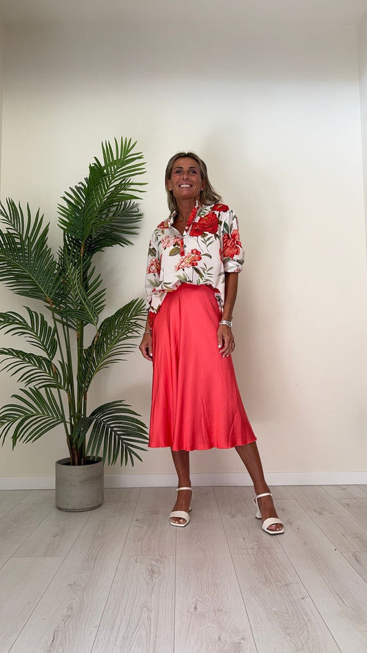 VENTISEI - 2292-34P23 - CAMICIA COTONE FANTASIA FIORI CON COLLO COREANA