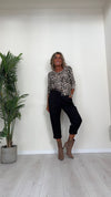 DAFNE - 7168P22 - PANTALONE IN POLIVISCOSA, VITA ELASTICATA CON CINTURA
