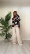 VENTISEI - 2292-34P23 - CAMICIA COTONE FANTASIA FIORI CON COLLO COREANA