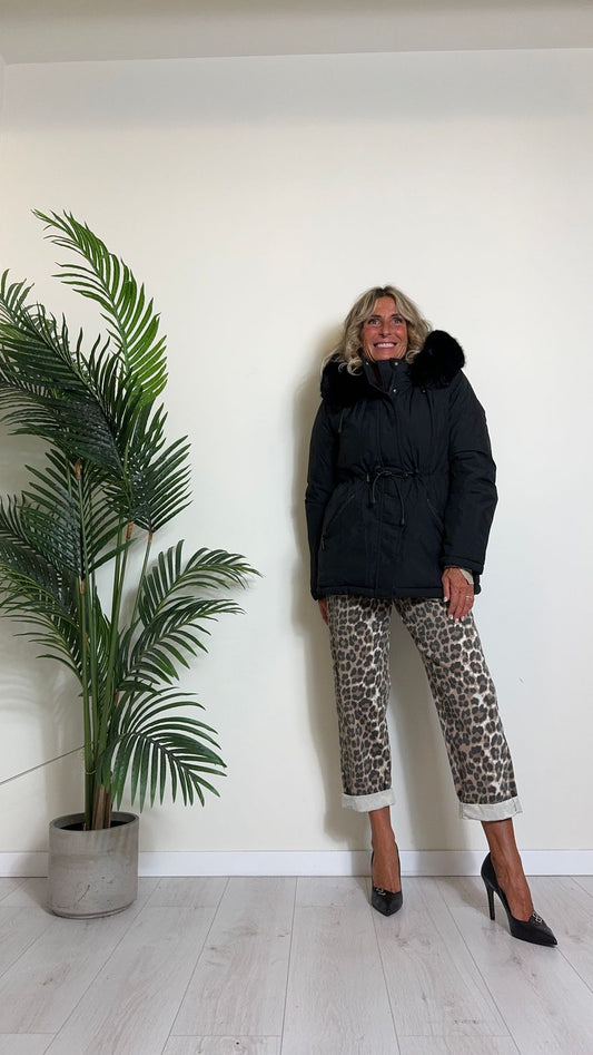 DAFNE - 5648P69 - PARKA IMBOTTITO IN ECO PELLICCIA CON CAPPUCCIO STACCABILE