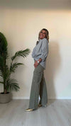 DAFNE - 1380P32 - PANTALONE CARGO PALAZZO ELASTICIZZATO, VITA ALTA