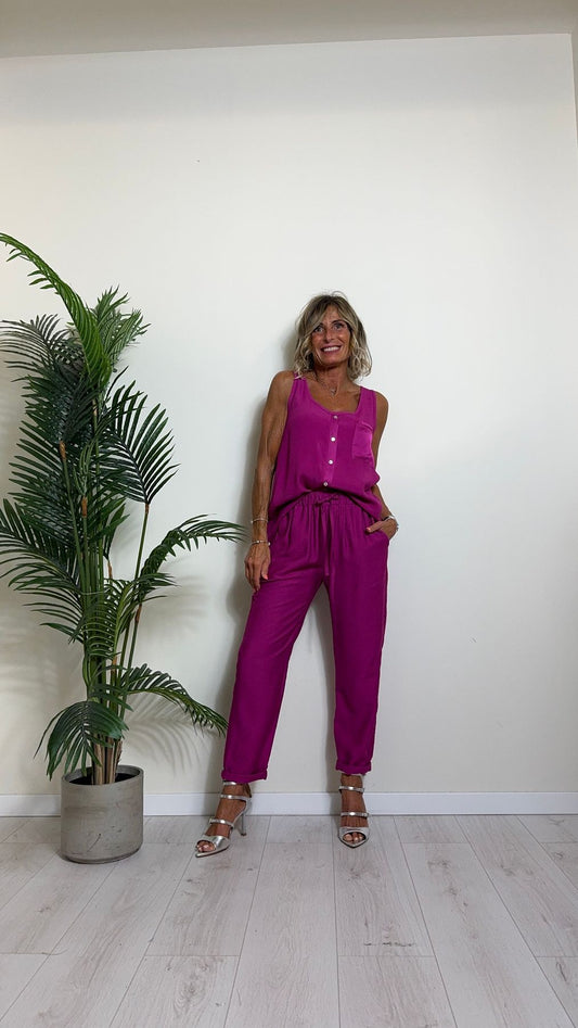 GIORGIA & JHONS - 60455SS24 - PANTALONE 85%VISCOSA VITA ELASTICATA E COULISSE