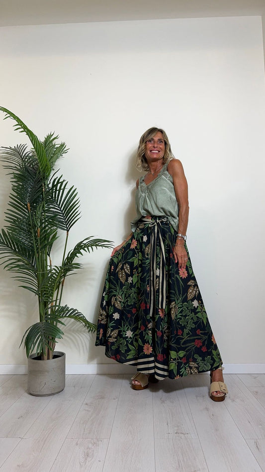 VENTISEI - 9275CYP14 - TOP 70%VISCOSA 30%SETA INSERTI PIZZO E RETRO ELASTICATO